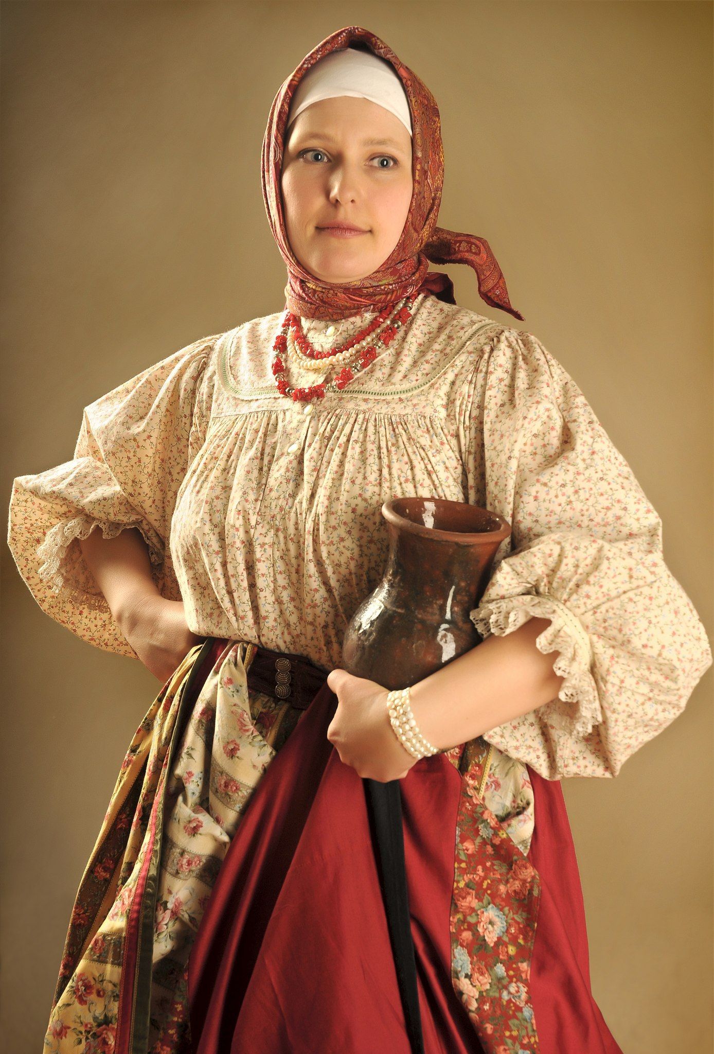 Girls in Slavic costumes in Bucharest